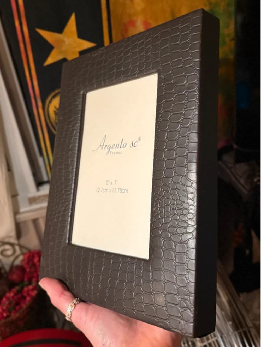 Argento 5" x 7" Brown Leather Picture Frame